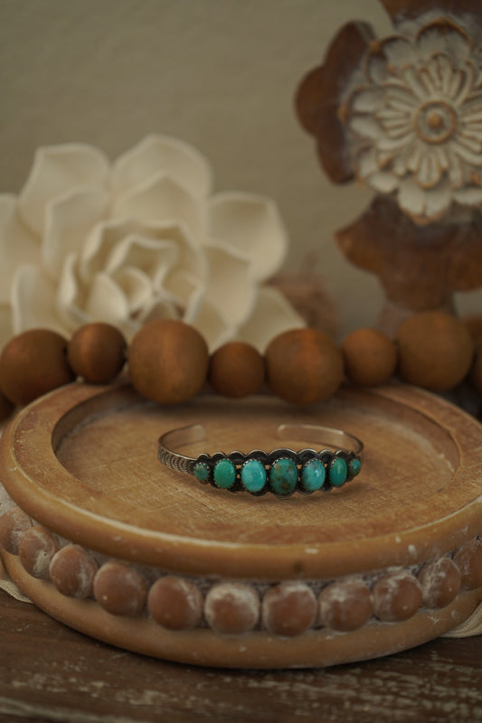 7 Stone Turquoise Cuff