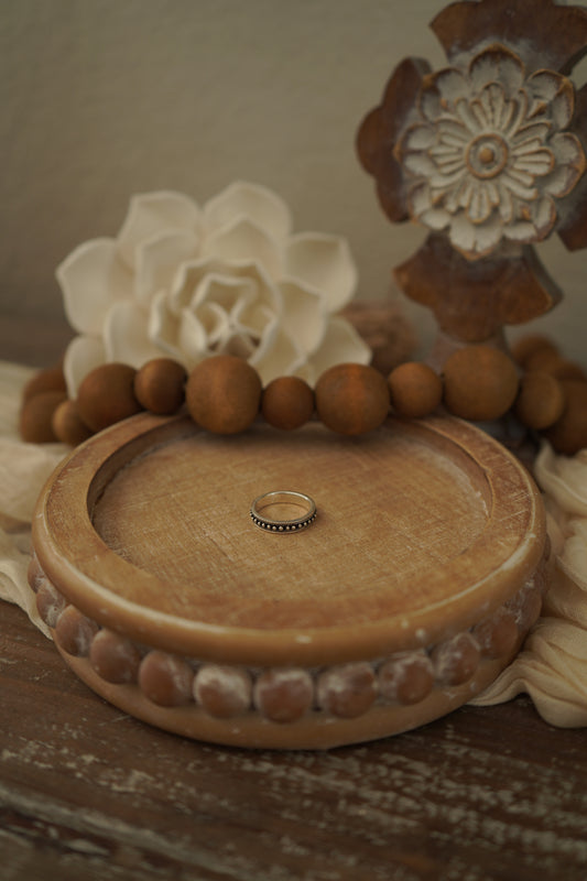 Beaded Row Sterling Silver RIng