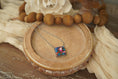 Load image into Gallery viewer, Pink and Purple Square Dahlia Turquoise Necklace
