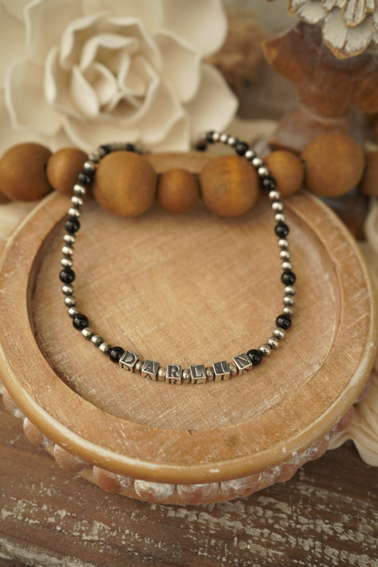 "Darlin" Sterling Silver Pearl and Black Onyx Necklace - Online Exclusive