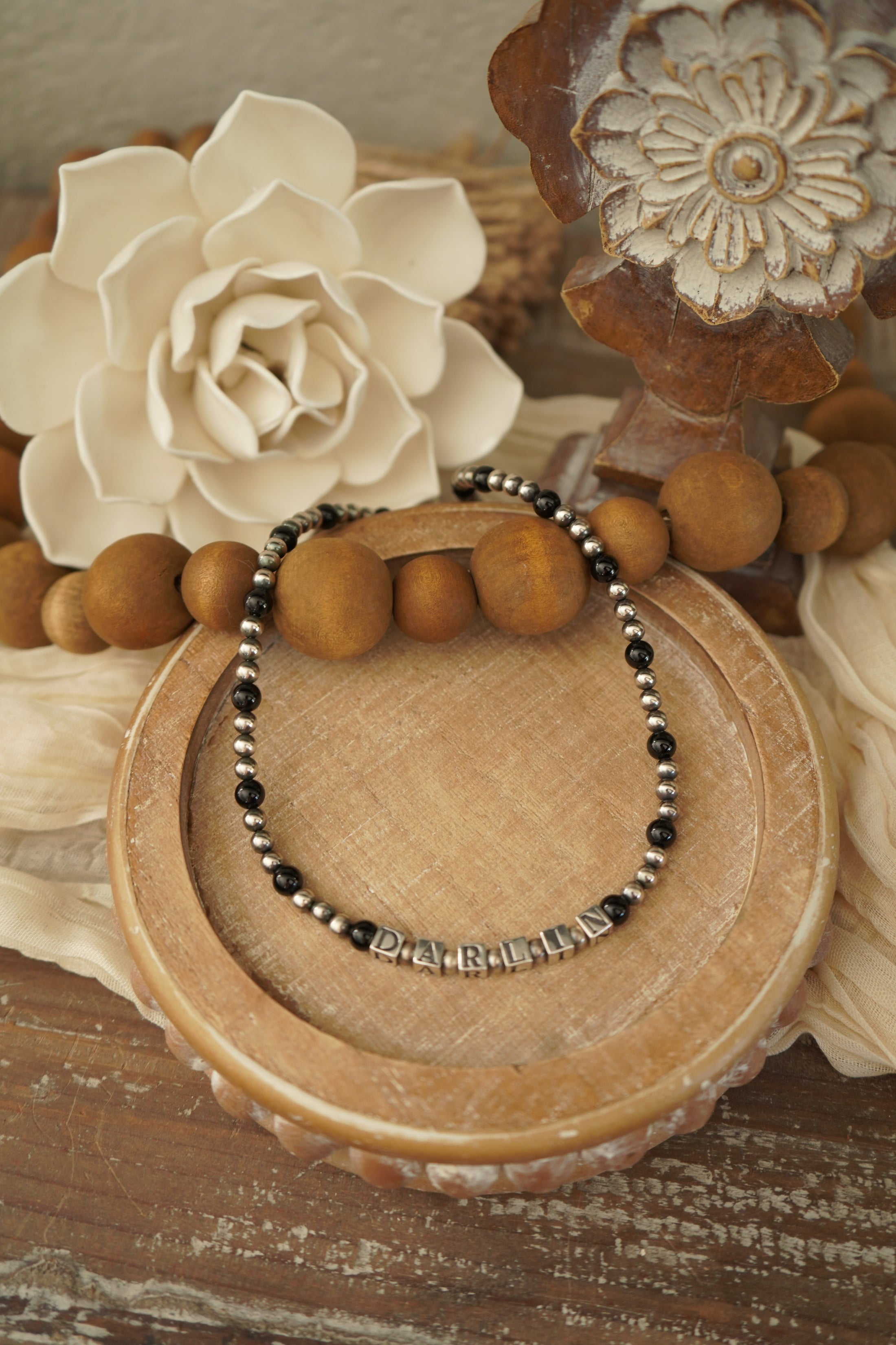 "Darlin" Sterling Silver Pearl and Black Onyx Necklace - Online Exclusive