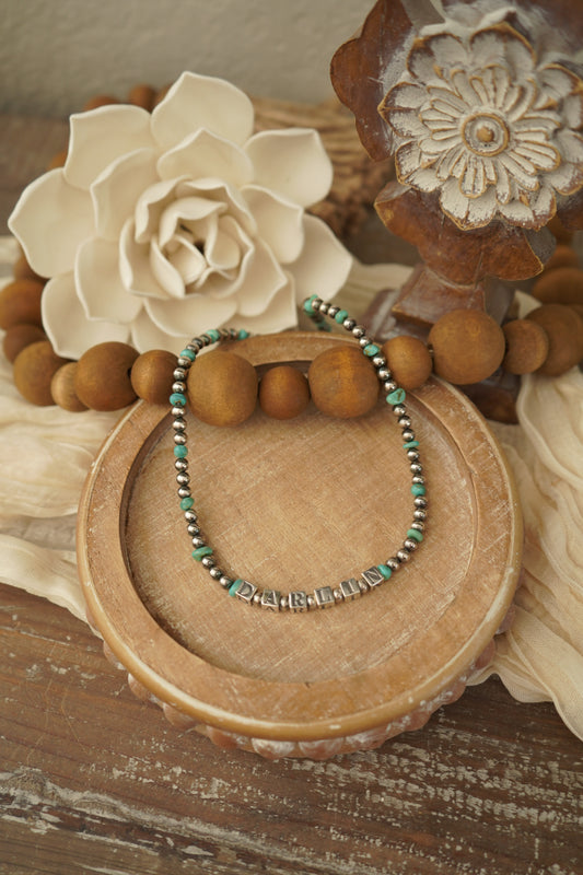 "Darlin" Sterling Silver Pearl and Turquoise Necklace - Online Exclusive