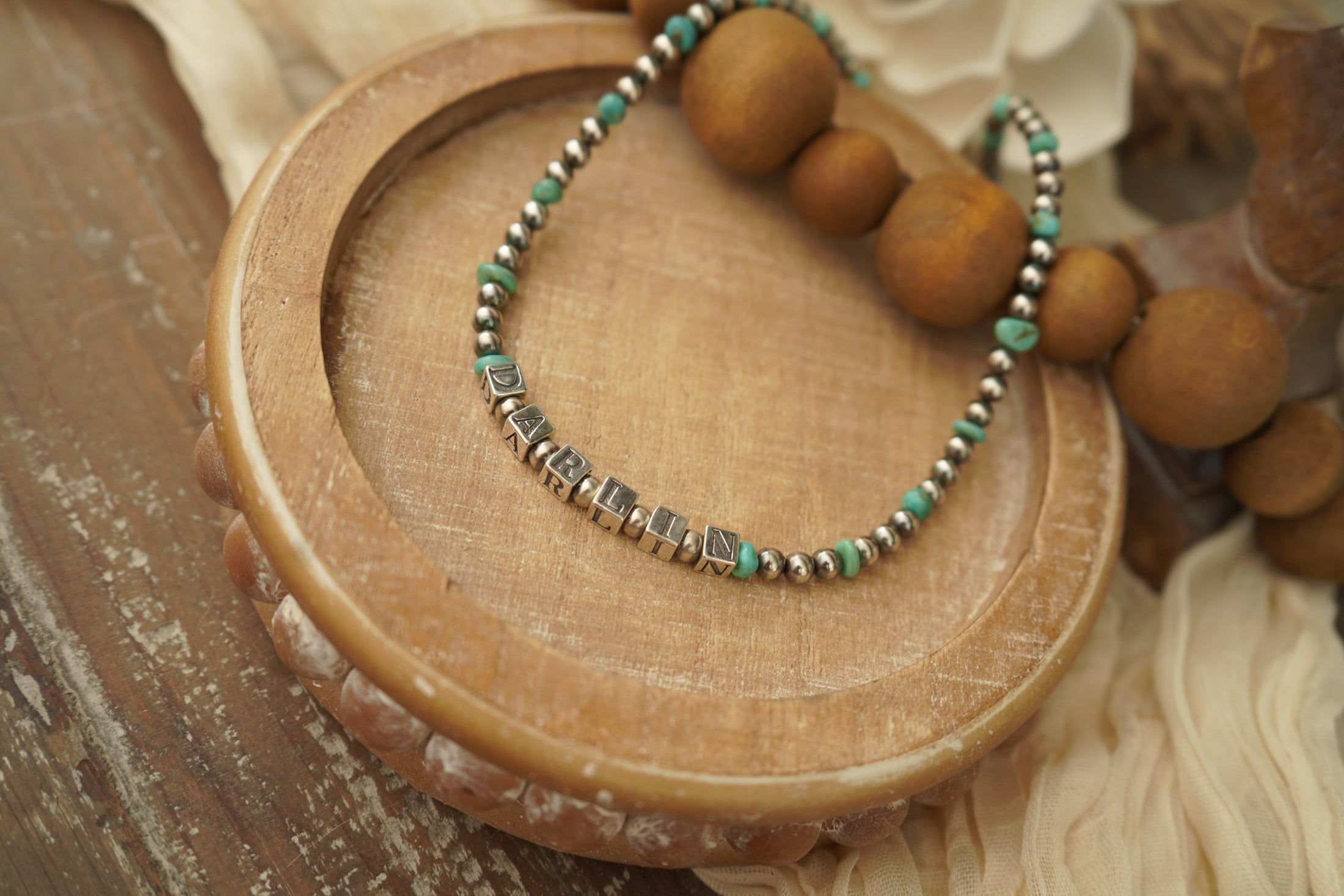 "Darlin" Sterling Silver Pearl and Turquoise Necklace - Online Exclusive