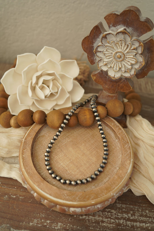 7mm 18" Sterling Silver Pearls