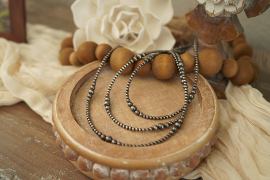 Everyday Graduated Sterling Silver Pearls Necklace