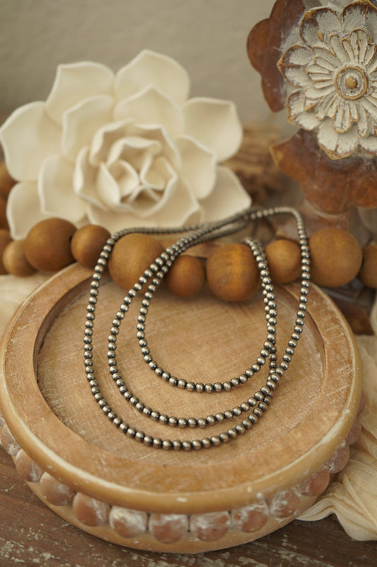 48" Sterling Silver Pearls Long Strand Necklace