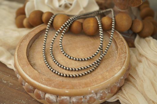 48" Sterling Silver Pearls Long Strand Necklace