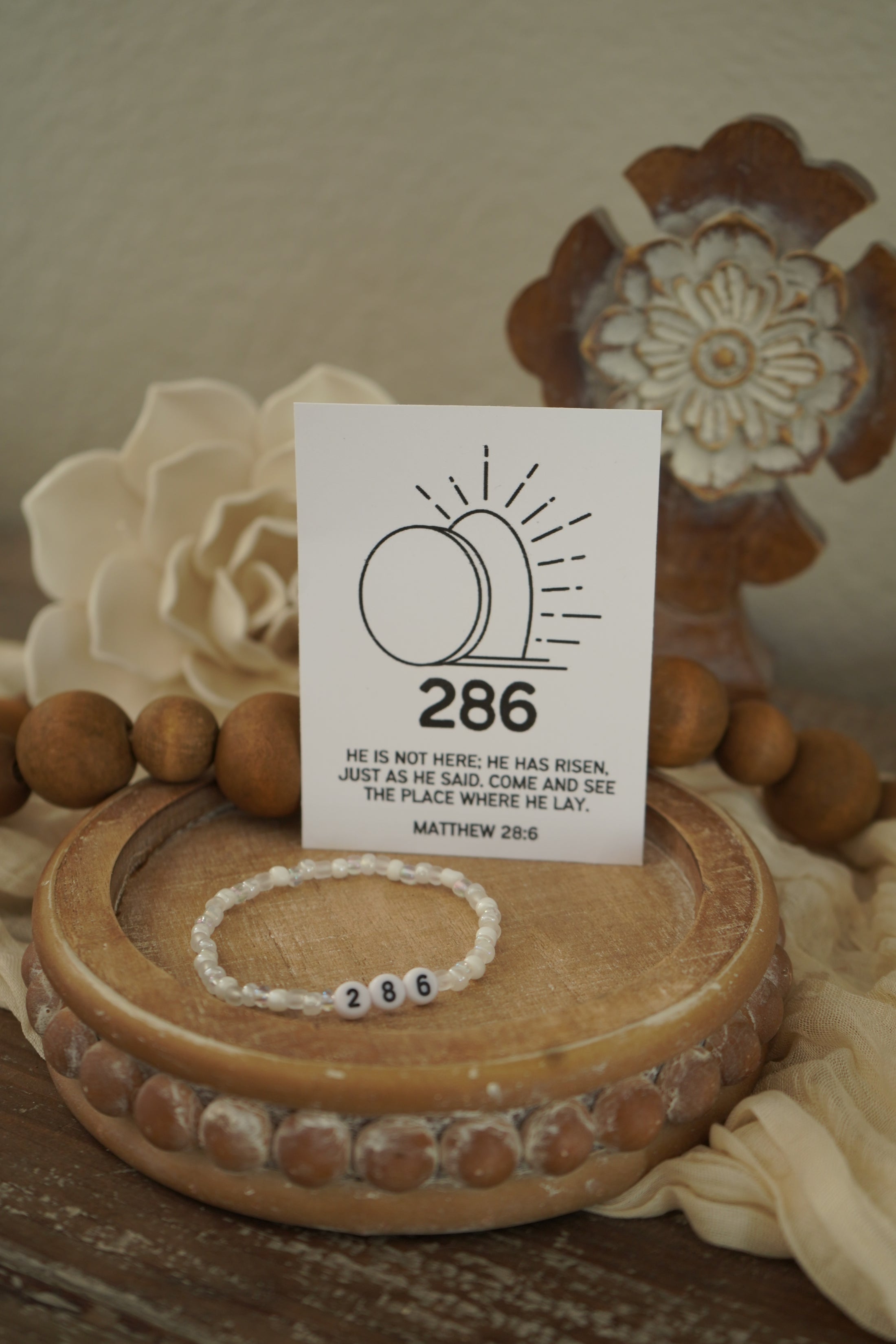 286 - He Is Risen Stretchy Bracelet SCRIPTUR356