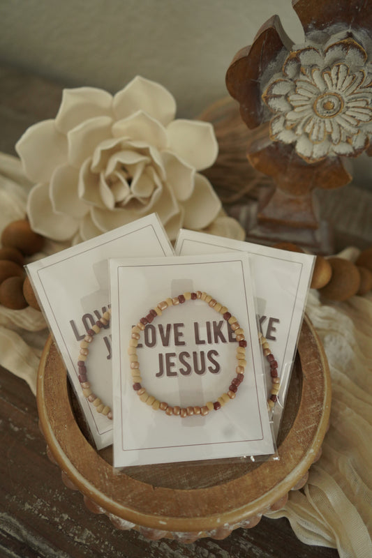 Love Like Jesus - Morse Code Stretchy Bracelet