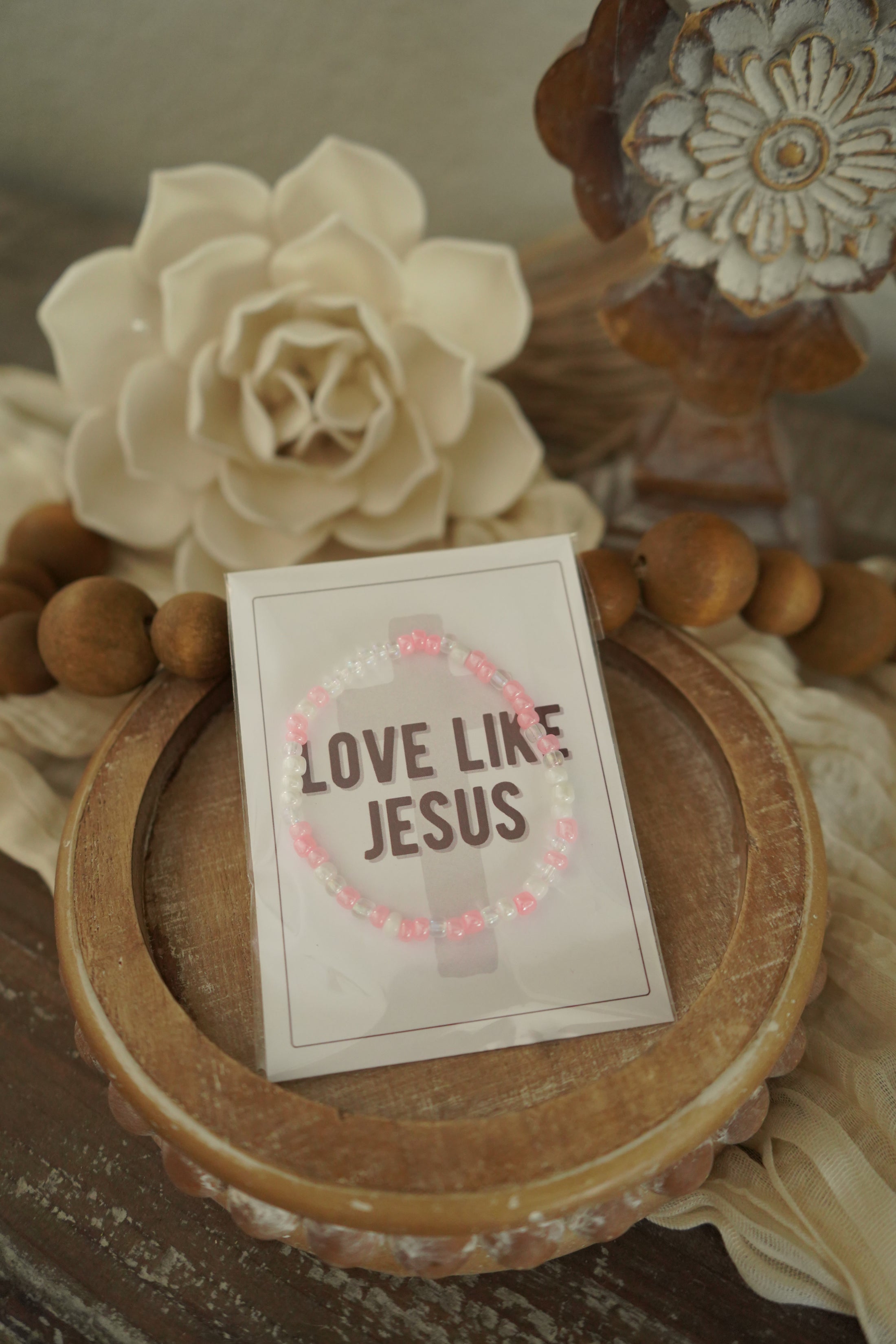 Love Like Jesus - Morse Code Stretchy Bracelet