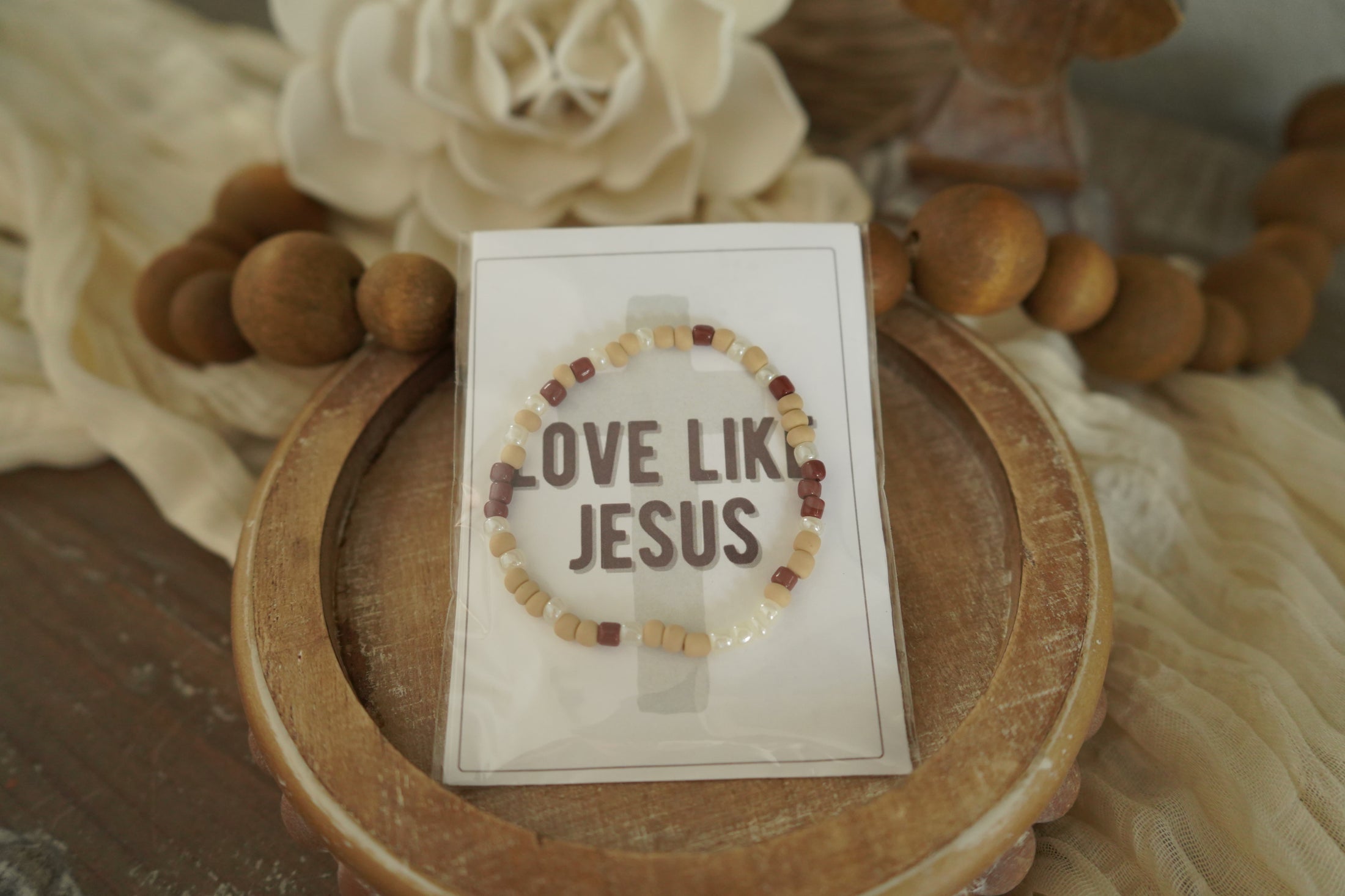 Love Like Jesus - Morse Code Stretchy Bracelet