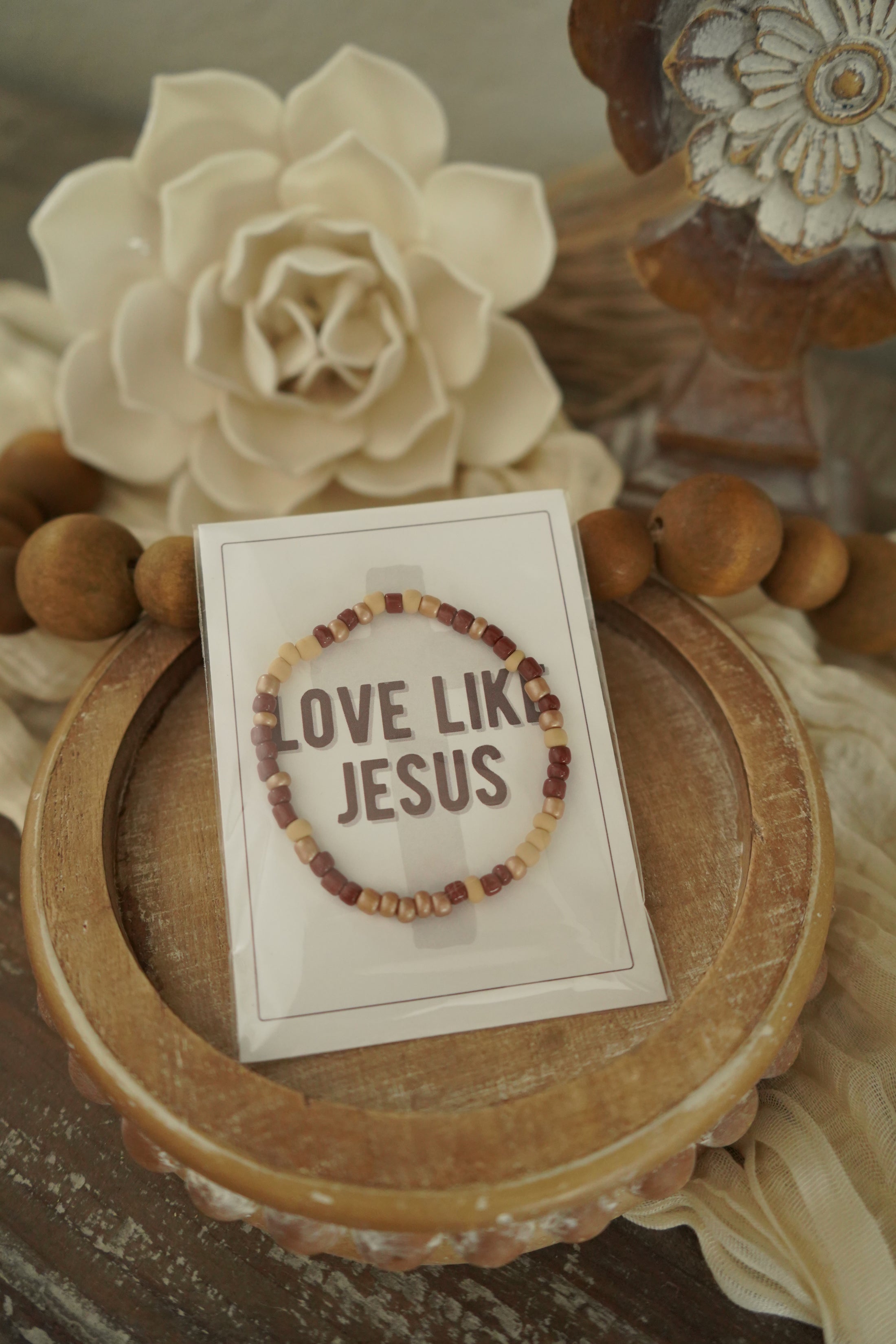 Love Like Jesus - Morse Code Stretchy Bracelet