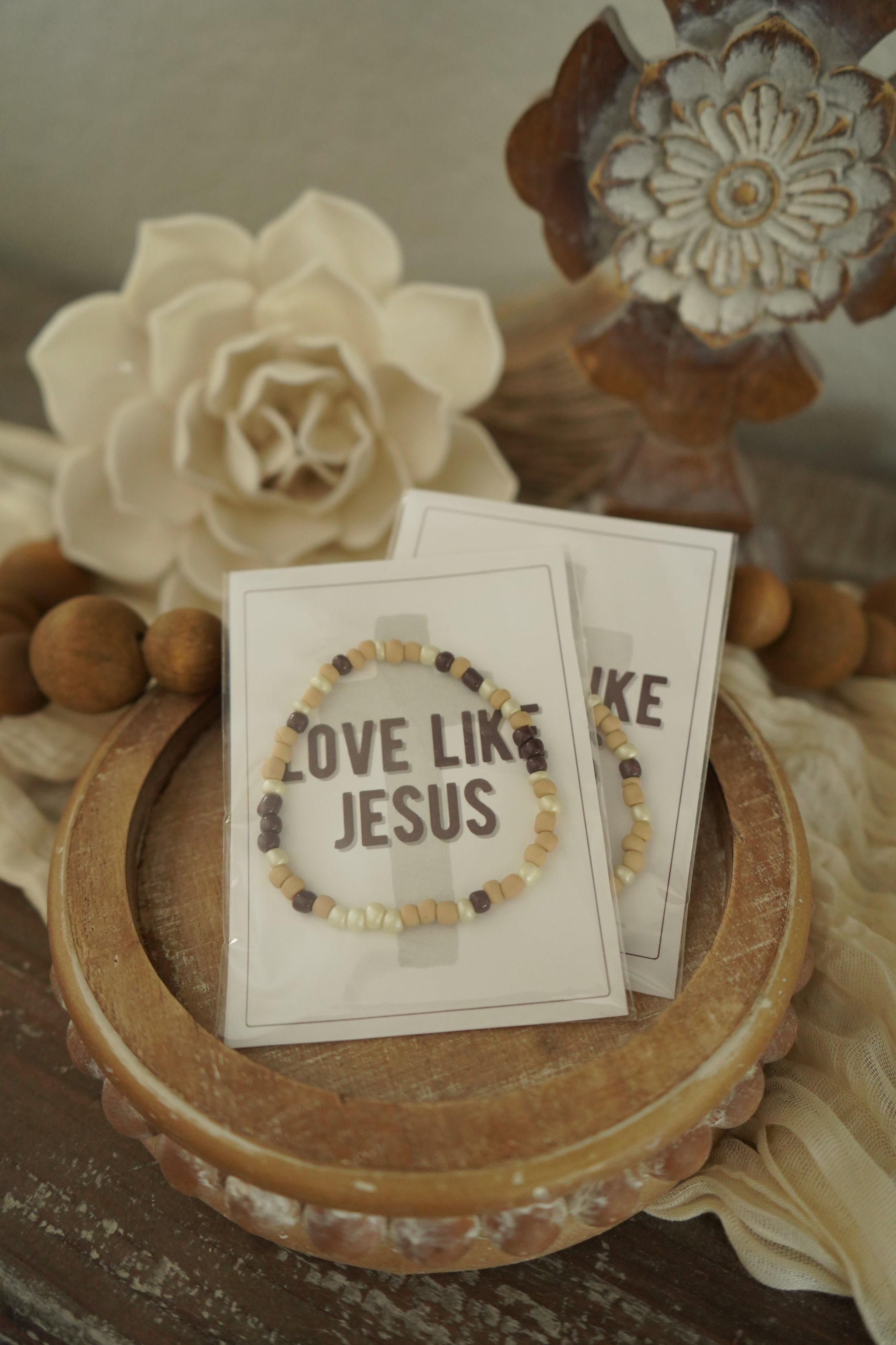 Love Like Jesus - Morse Code Stretchy Bracelet