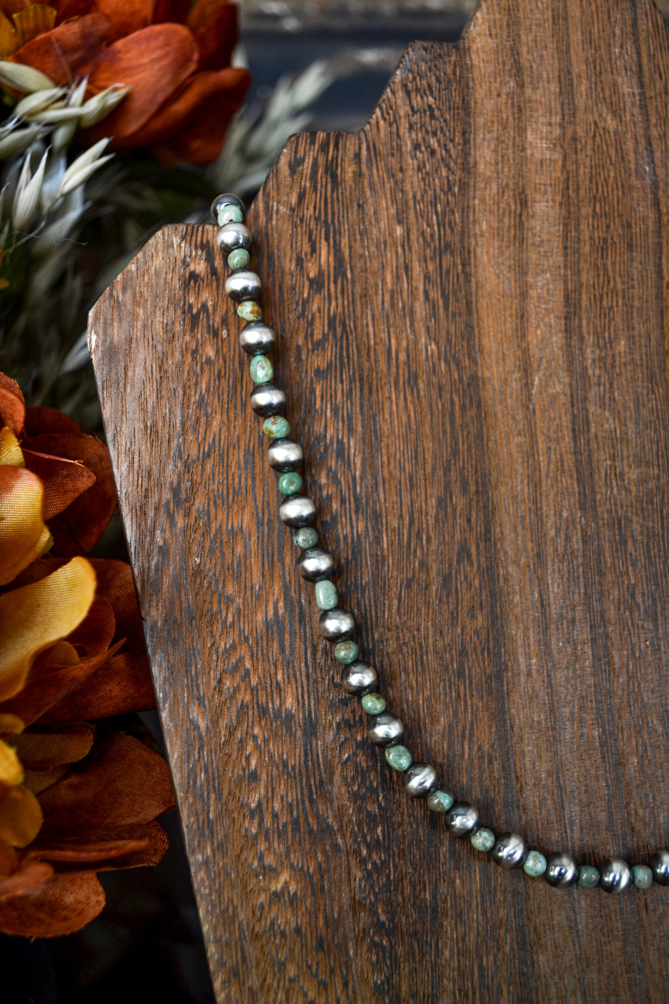 Maverick Sterling Silver Pearls and Turquoise Necklace - Various Lengths