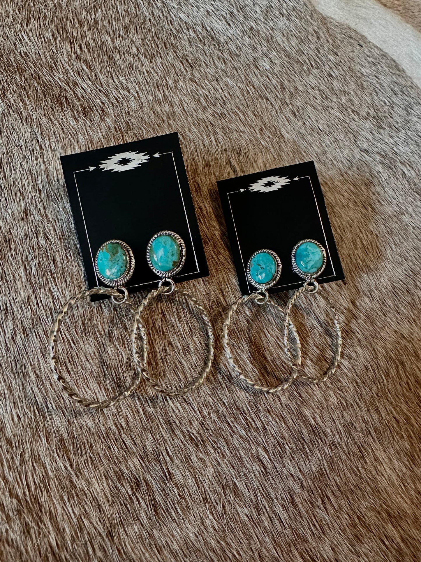 Dangle Hoop Turquoise Earrings