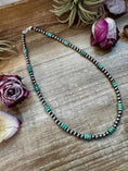 Load image into Gallery viewer, Green Turquoise & Sterling Silver Pearl Necklace – 5mm – Handmade by The Bijoux FAB – 19"
