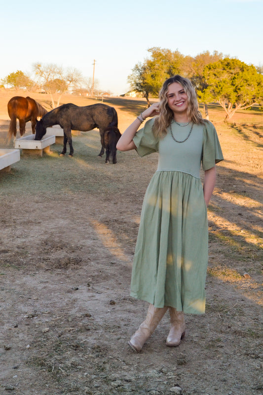 Annabelle Dress in Sage