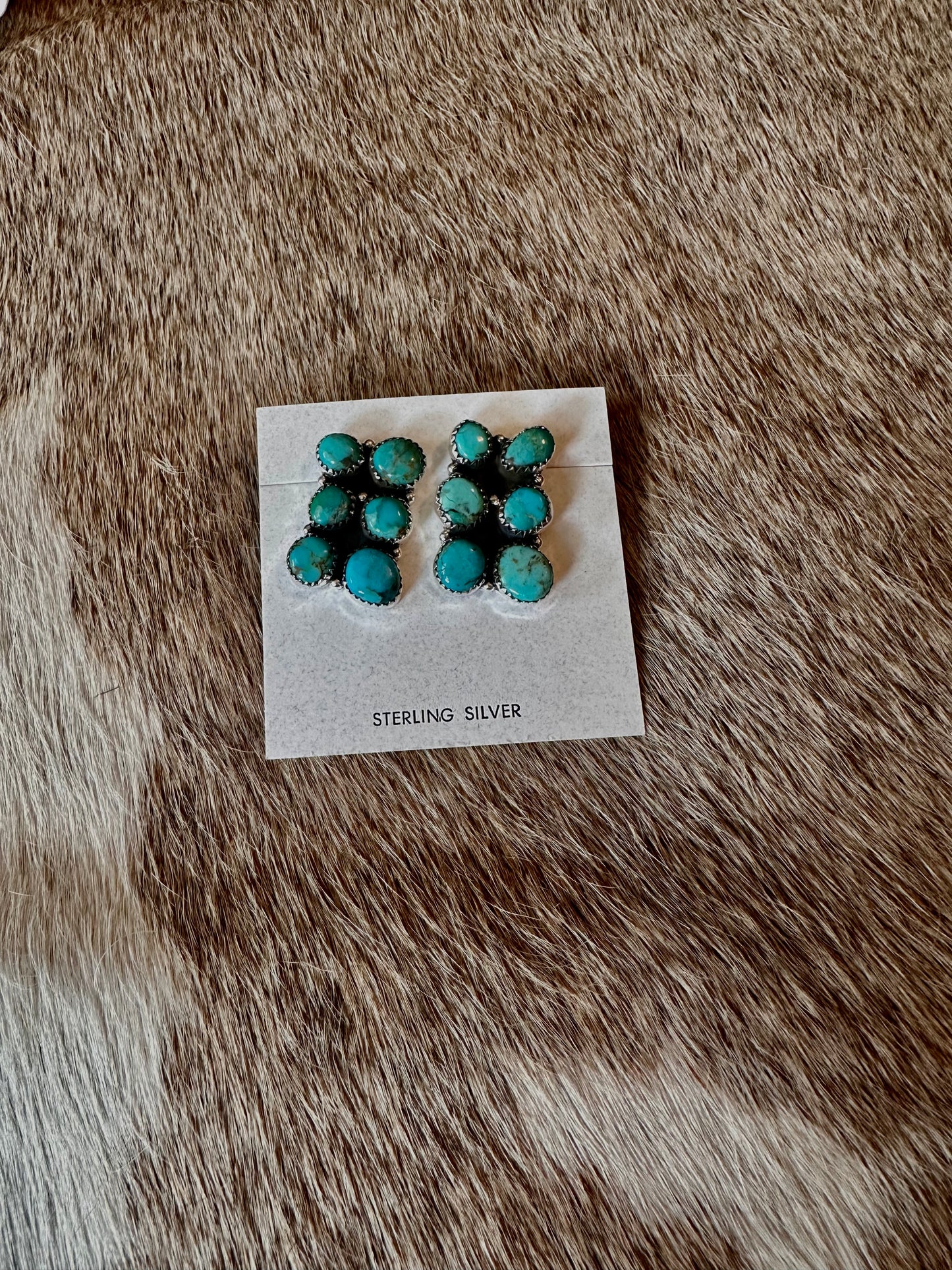 6 Stone Turquoise Earrings