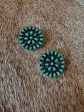 Load image into Gallery viewer, Large Turquoise Cluster Earrings
