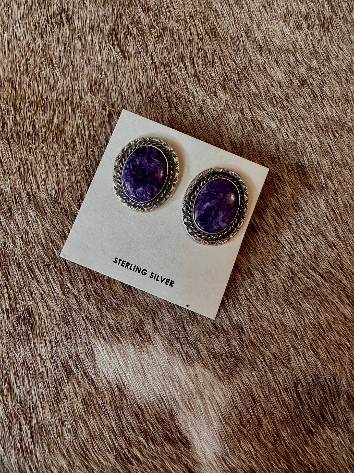 Charoite Purple Earrings