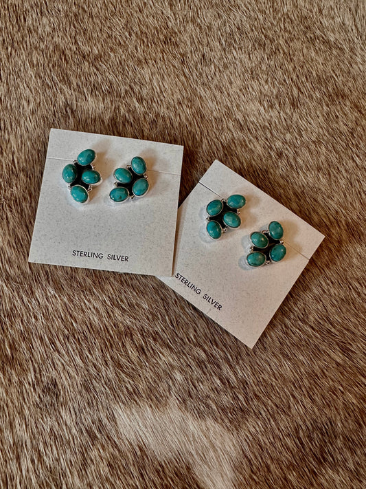 Hada 4 Stone Turquoise Earrings