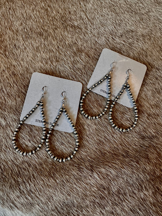 Sterling Silver Pearl Teardrop Earrings
