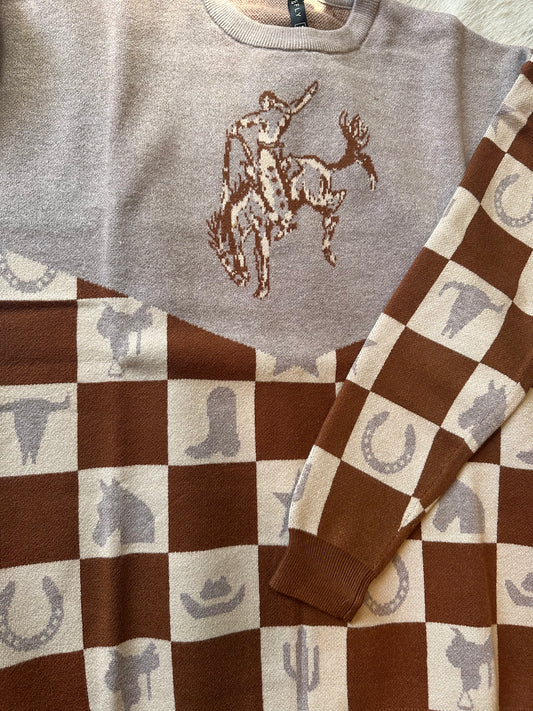 Wild Checkmate Sweater