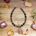 Load image into Gallery viewer, Black Onyx & Sterling Silver Pearl Choker – 14”
