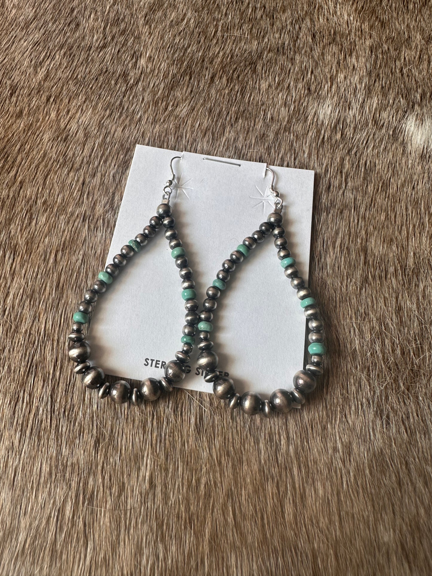 Navajo with Turquoise Teardrop Earrings