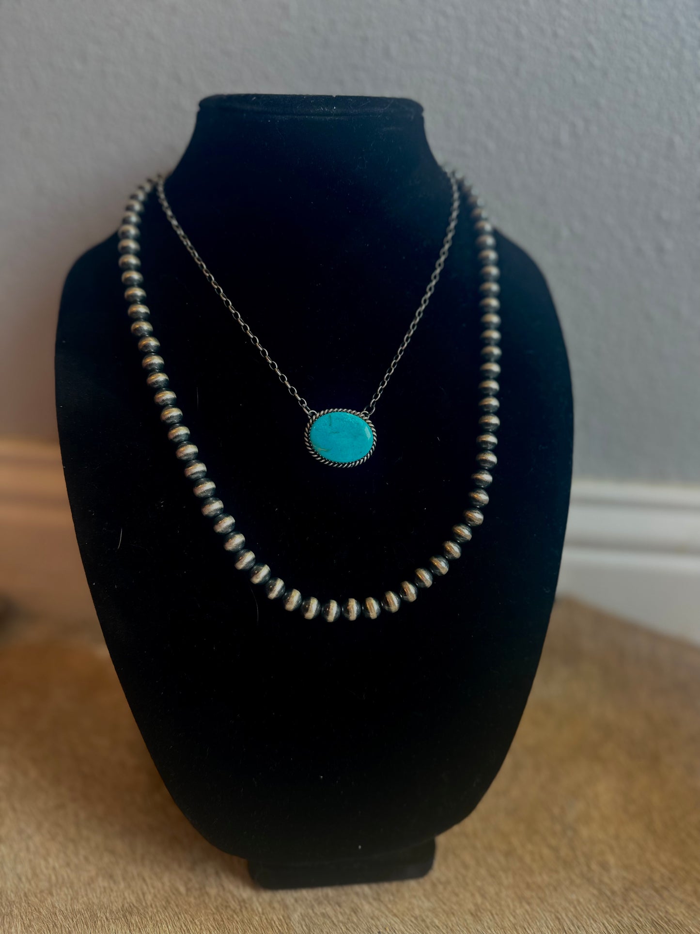 Freda Navajo Kingman Turquoise Necklace