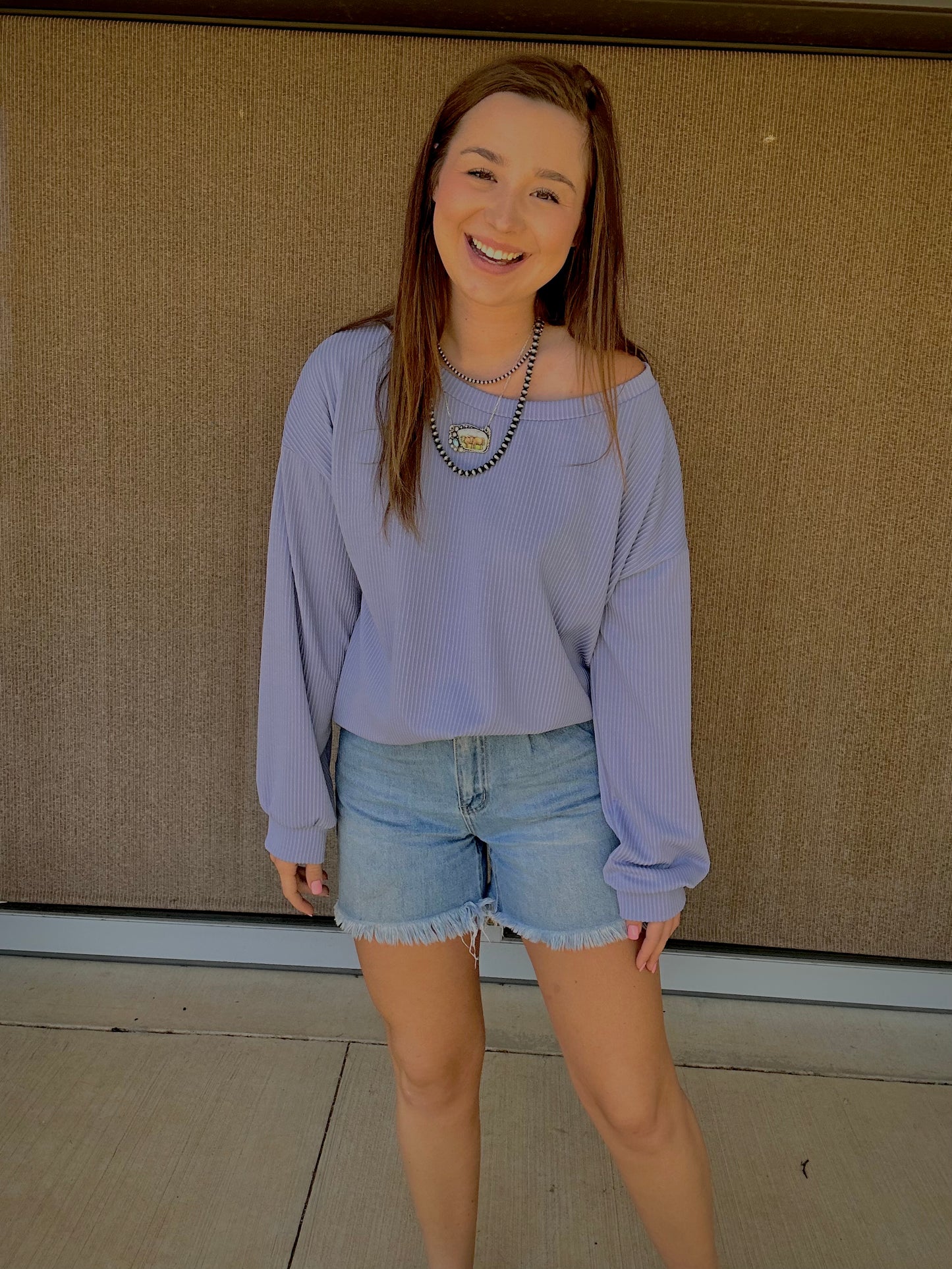Periwinkle Ribbed Top