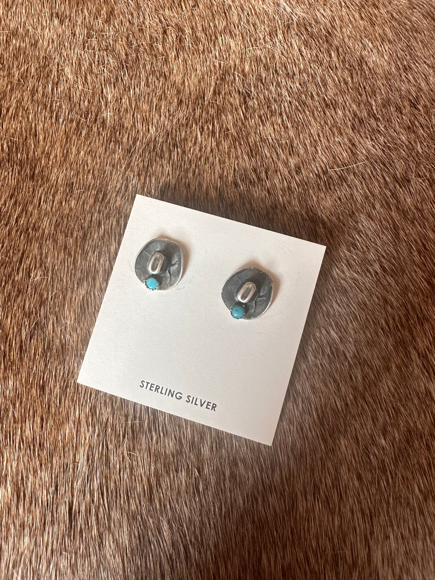 Cowboy Hat Studs with Turquoise