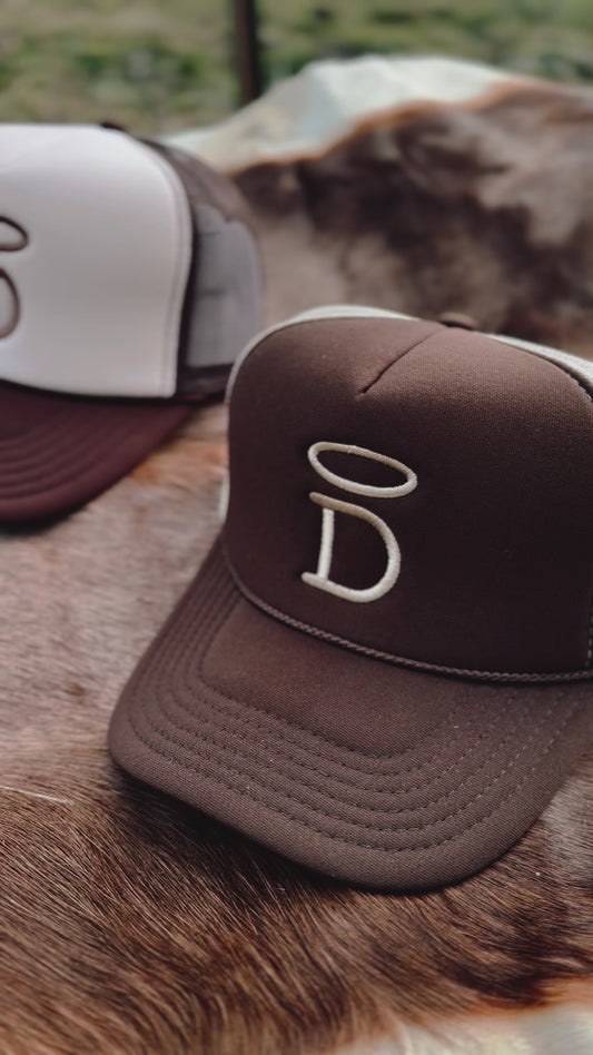 Halo D Brand Foam Trucker Hat - Dark Brown