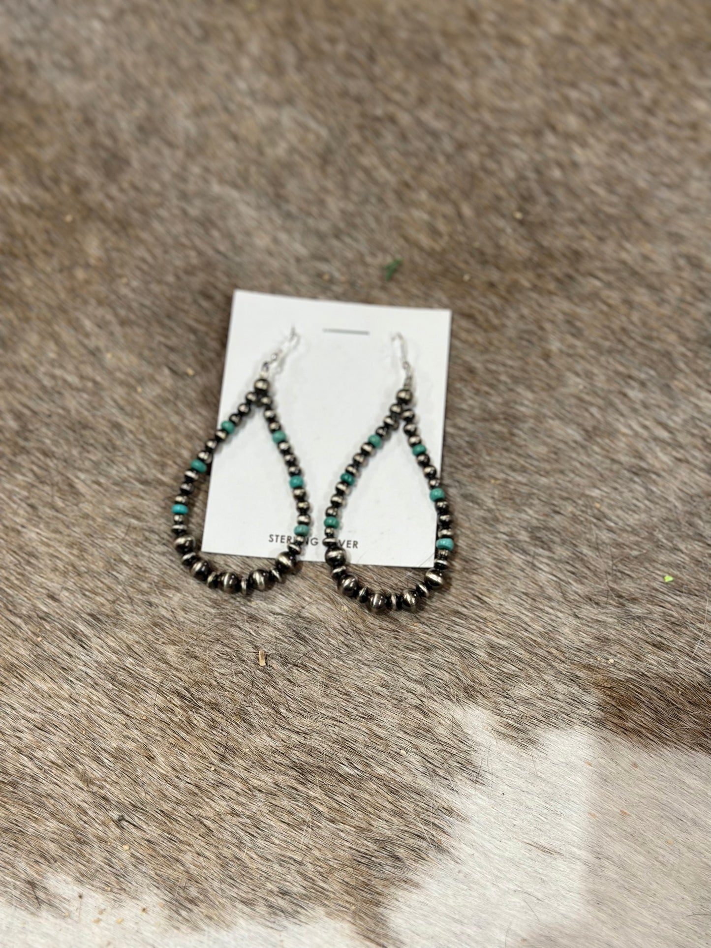 Navajo with Turquoise Teardrop Earrings